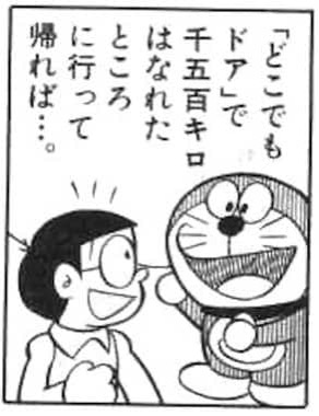 どこでもドアを提案するドラえもん